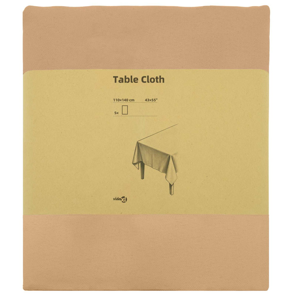 vidaXL Table Cloth 5 pcs Rectangular Beige 110 x 140 cm Polyester 3