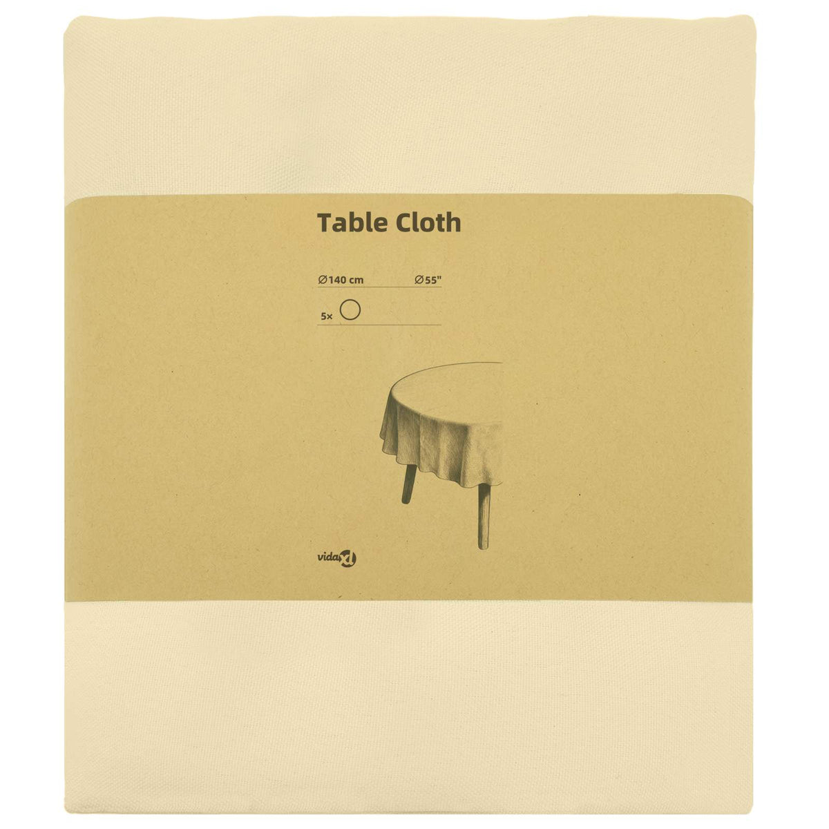 Table Cloth Polyester 5 Cream white Ø 140 cm