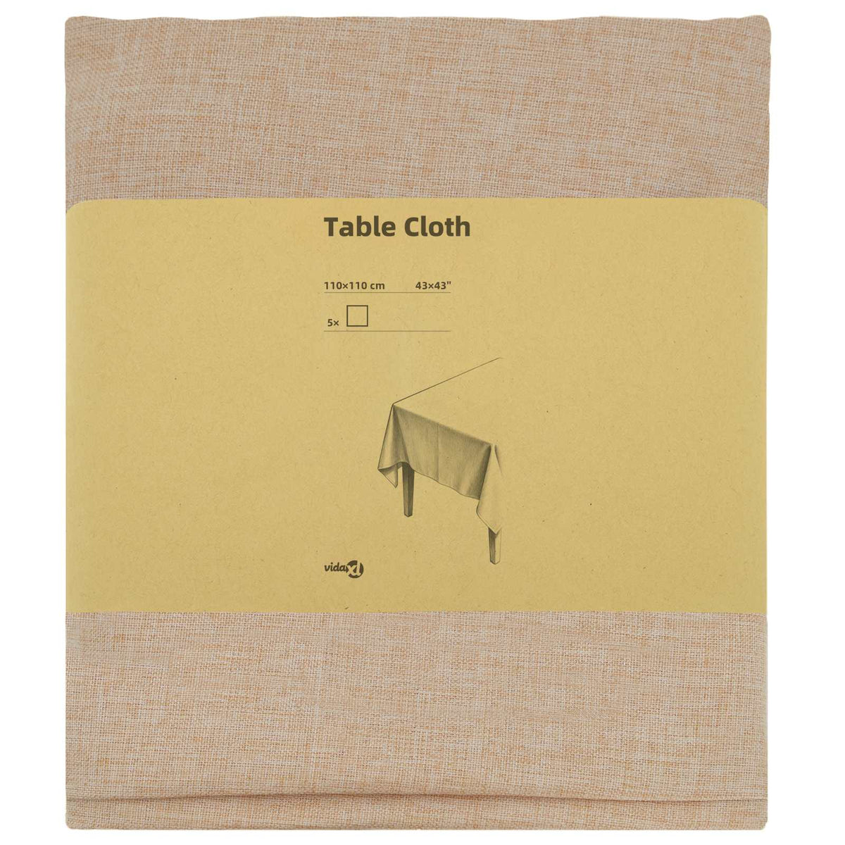 Table Cloth Rectangular 5 pcs Beige 110 x 110 cm