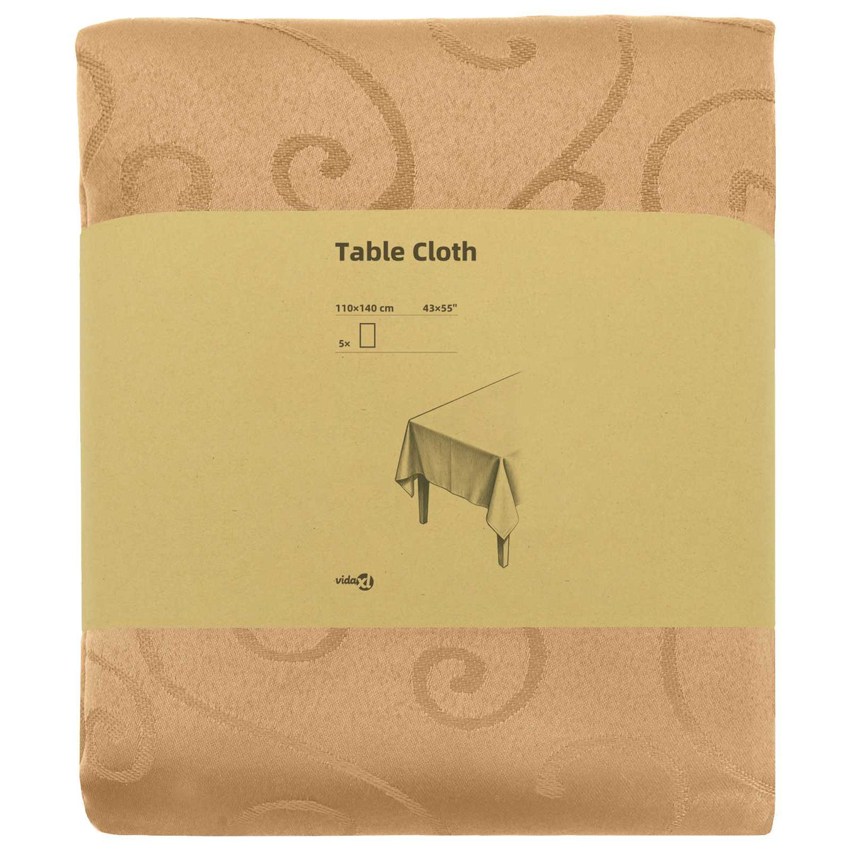 Table Cloth Rectangular 5 Beige 110 x 140 cm