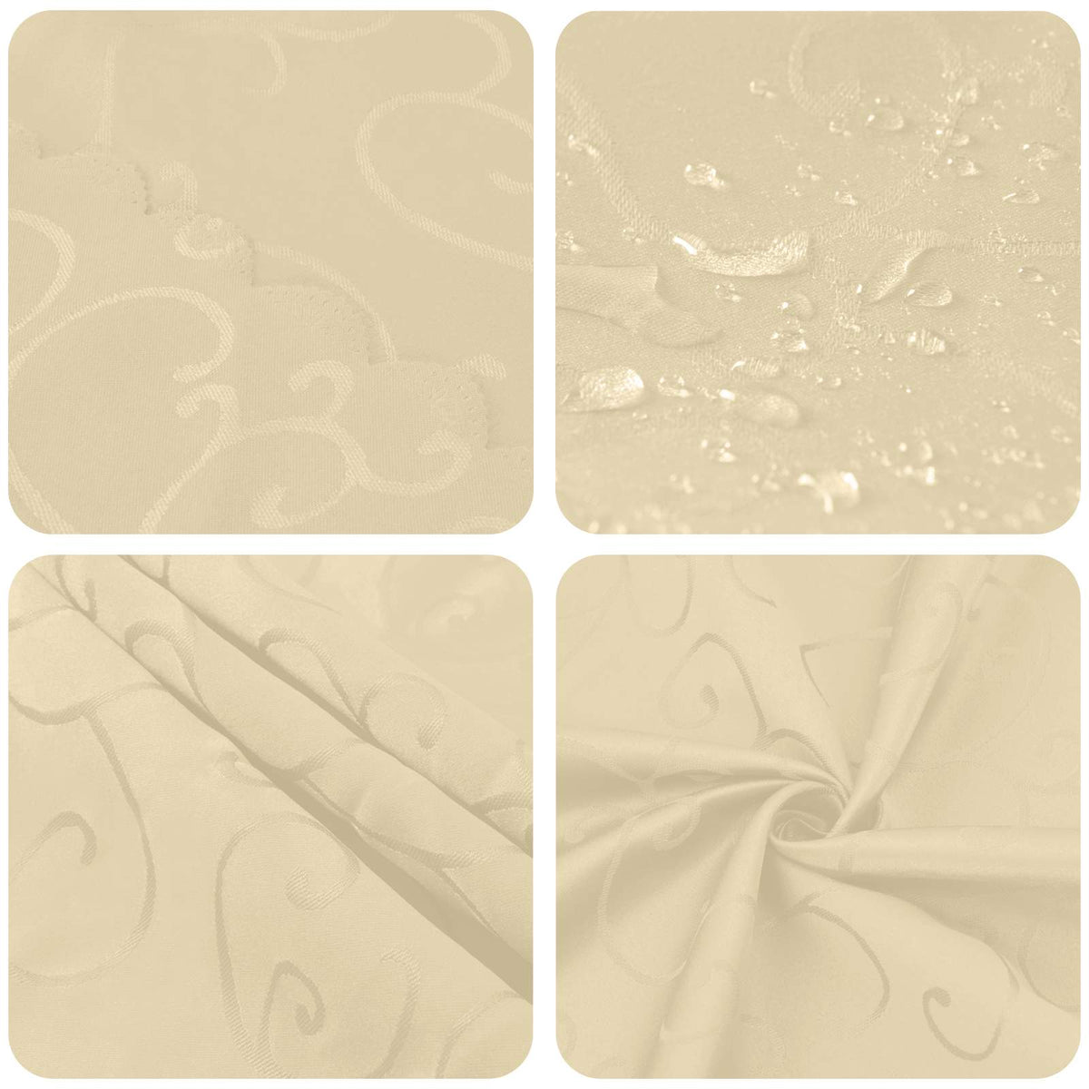 vidaXL Table Cloth 5 pcs Rectangular Cream White 110 x 140 cm 6