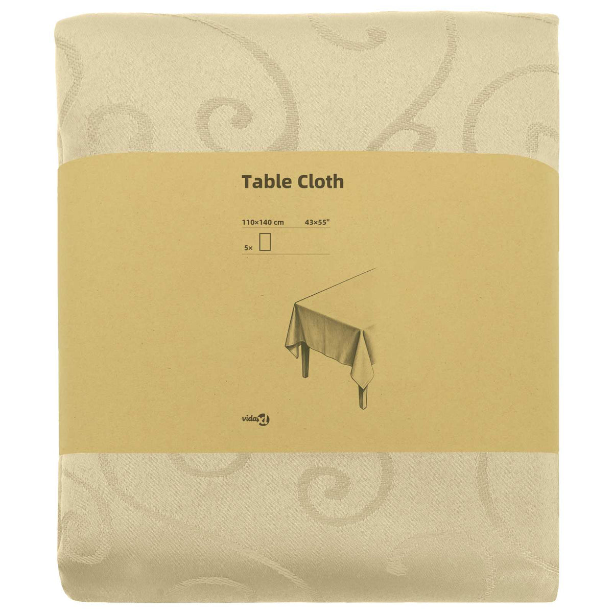 Table Cloth Rectangular 5 Cream white 110 x 140 cm
