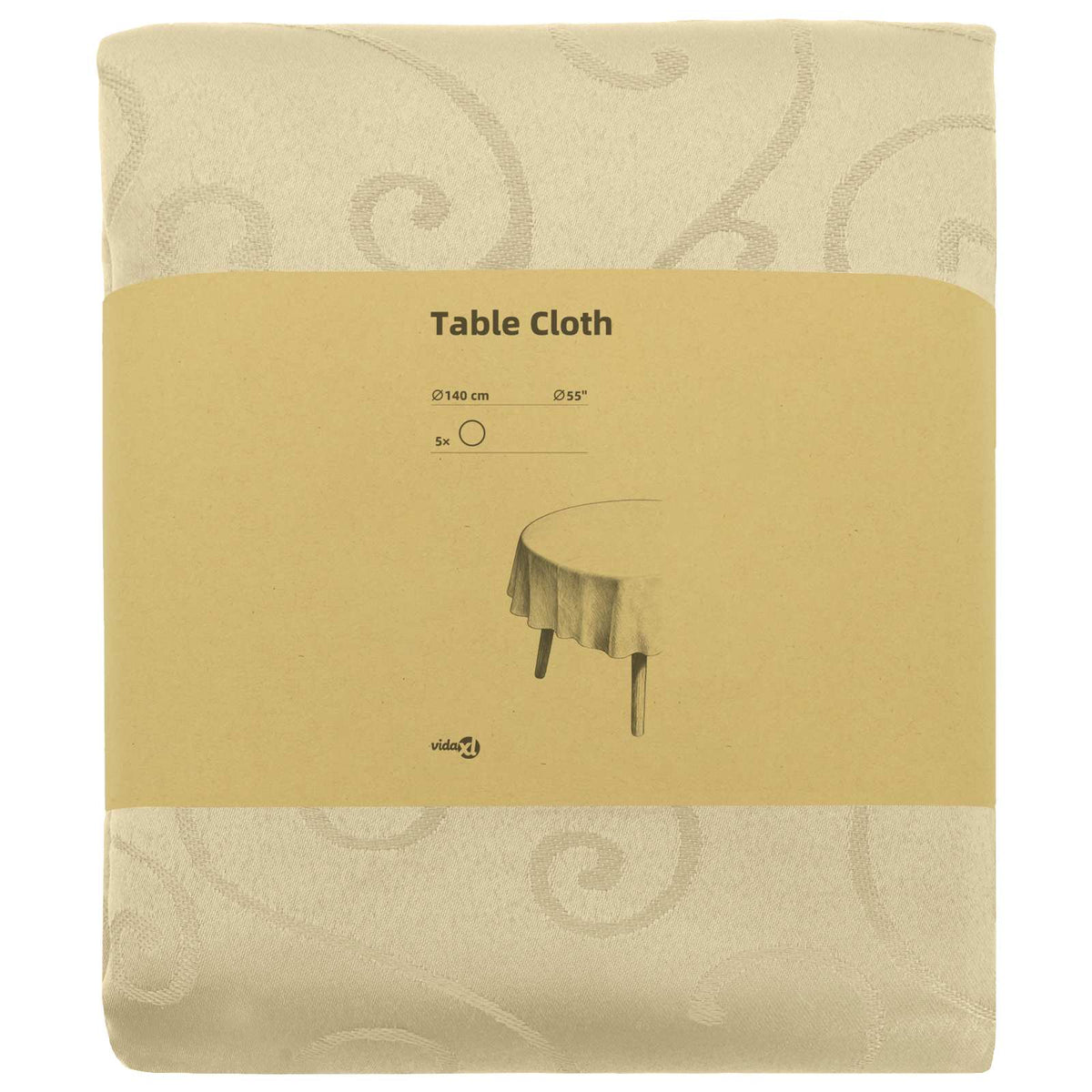 Table Cloth Rectangular 5 Cream white Ø 140 cm