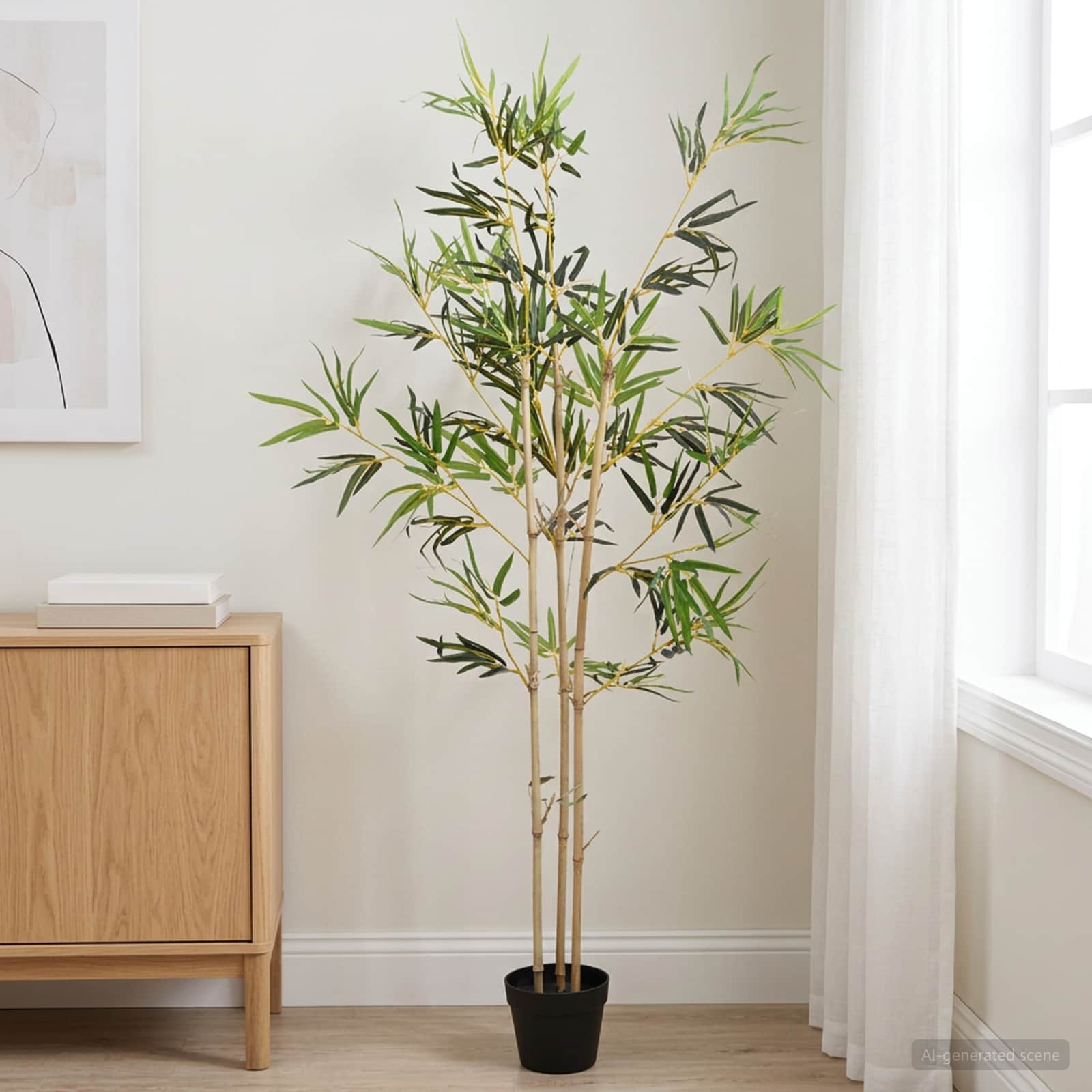 vidaXL Artificial Bambo Tree Green 55 x 16 x 150 cm Fabric and Bamboo 3