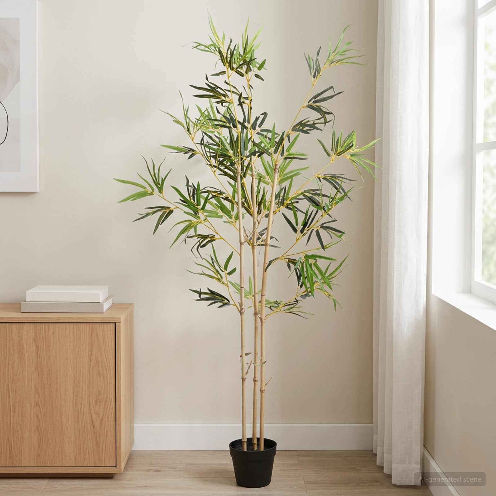 vidaXL Artificial Bambo Tree Green 55 x 16 x 150 cm Fabric and Bamboo 1