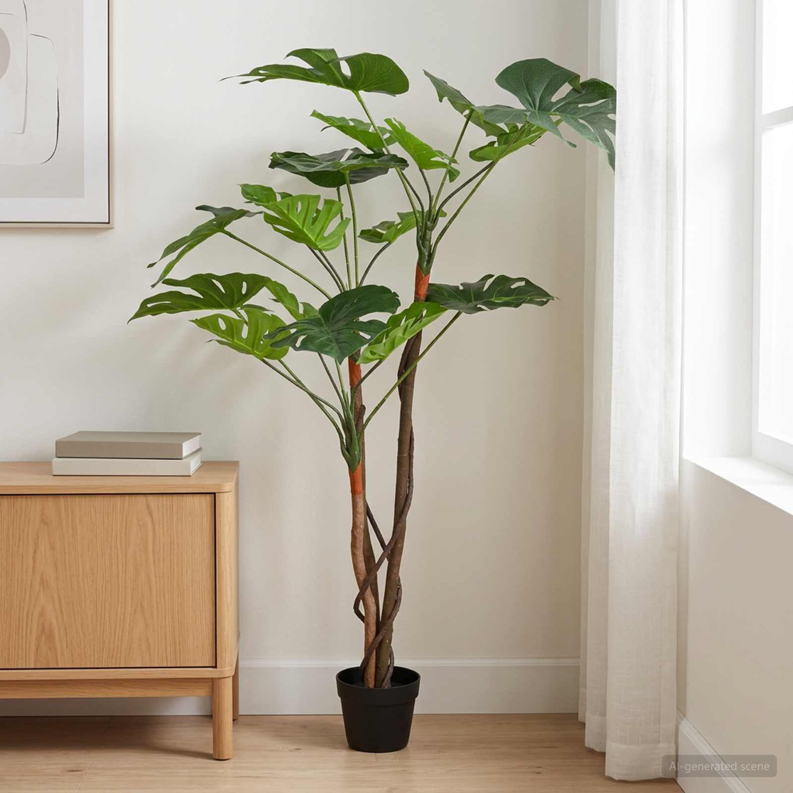 vidaXL Artificial Monstera Plant Green 70 x 16 x 130 cm 1