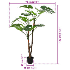 vidaXL Artificial Monstera Plant Green 70 x 16 x 130 cm 6