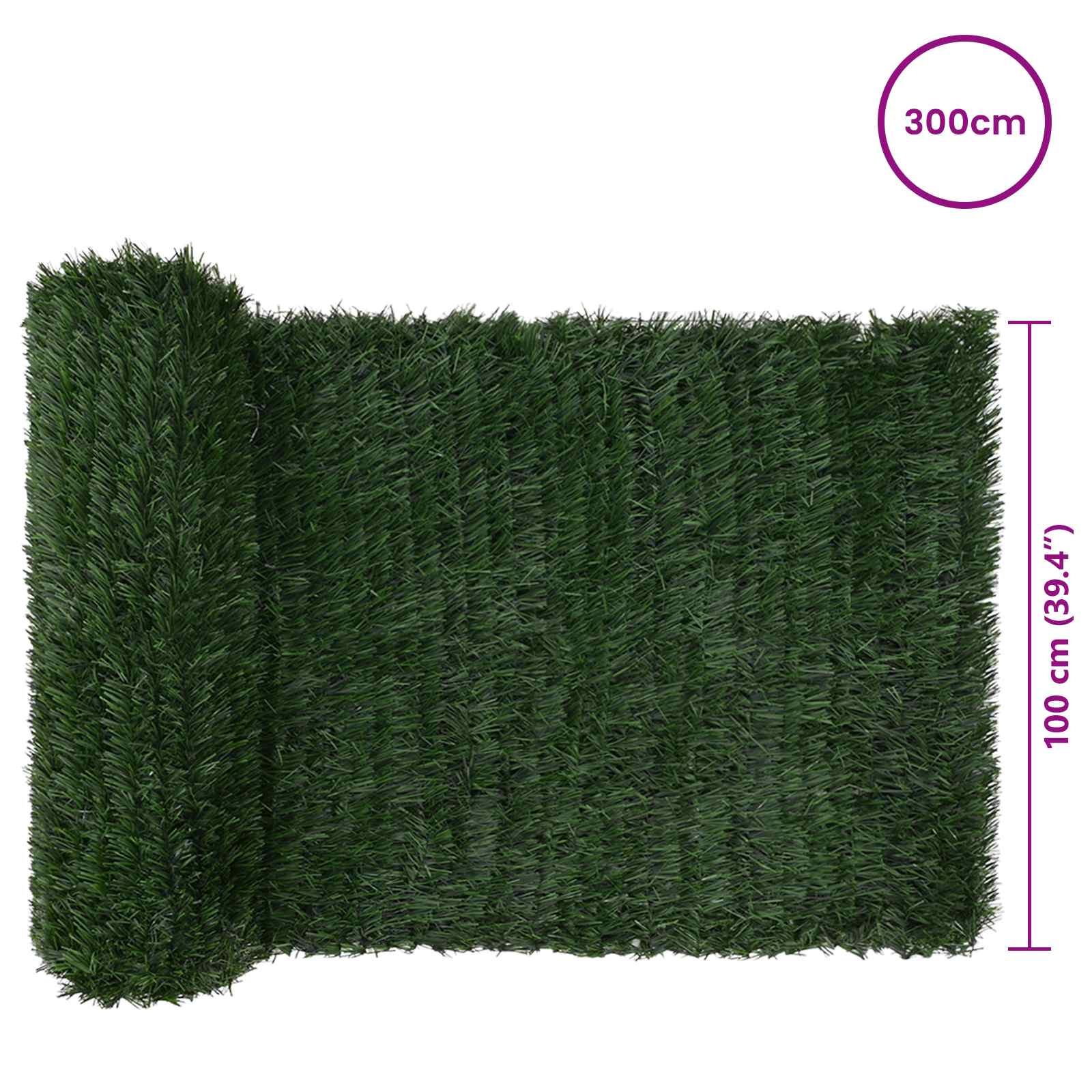 vidaXL Artificial Fence Dark Green 1 x 3 m PVC and Steel 6