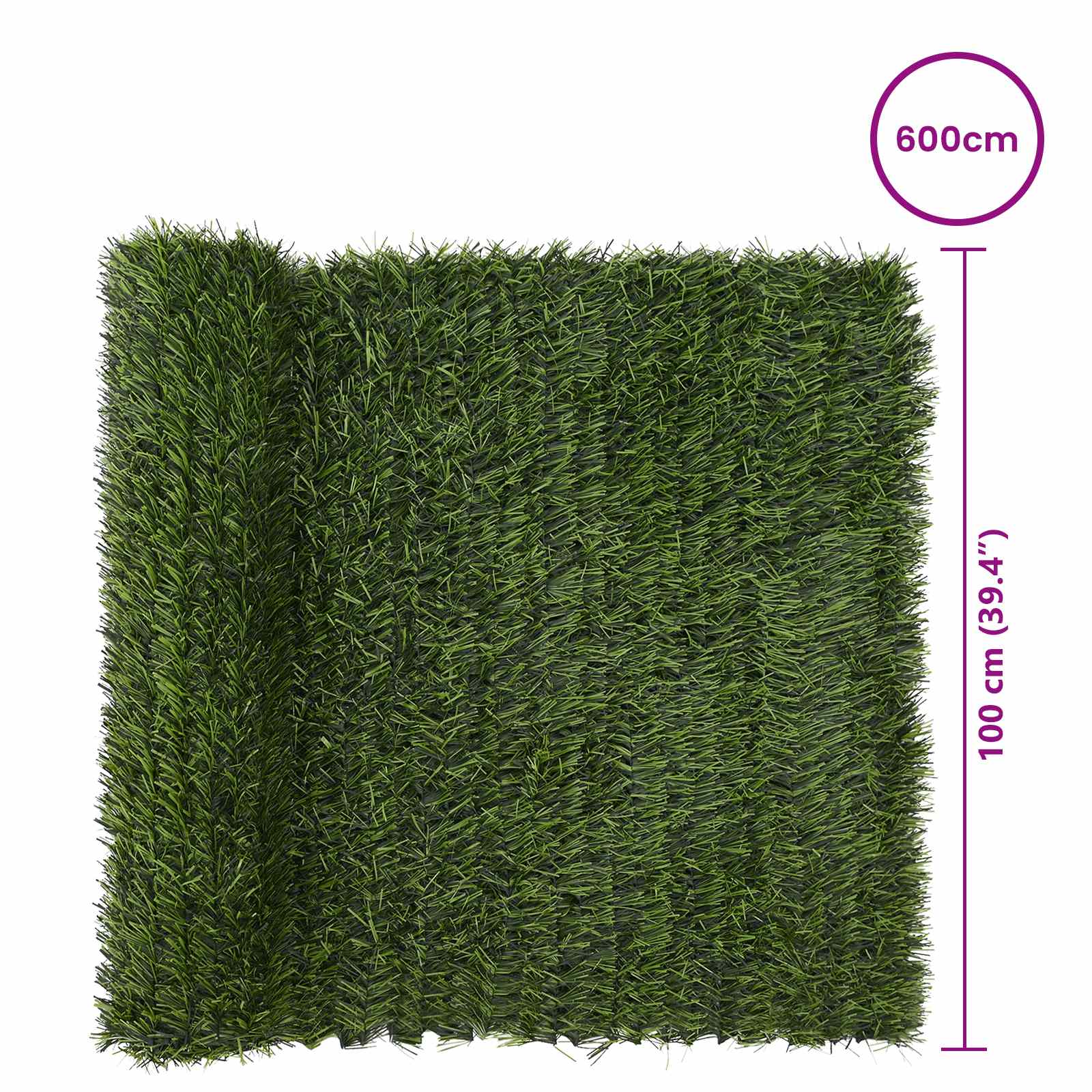 vidaXL Artificial Fence Light Green 1 x 6 m PVC and Steel 6