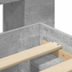 Bed Frame with Storage Length 200 cm without Centre Shelf Concrete Grey 80 cm
