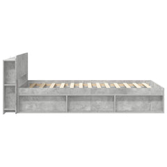 Bed Frame with Storage Length 200 cm without Centre Shelf Concrete Grey 80 cm