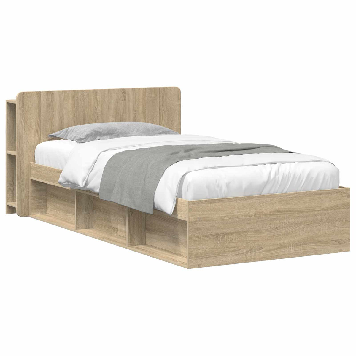 vidaXL Bed Frame with Storage Sonoma Oak 80 x 200 cm Engineered Wood 1