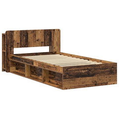 Bed Frame Storage Engineered Wood without Centre Shelf Old