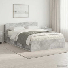 Bed Frame with Storage Length 200 cm without Centre Shelf Concrete Grey 140 cm