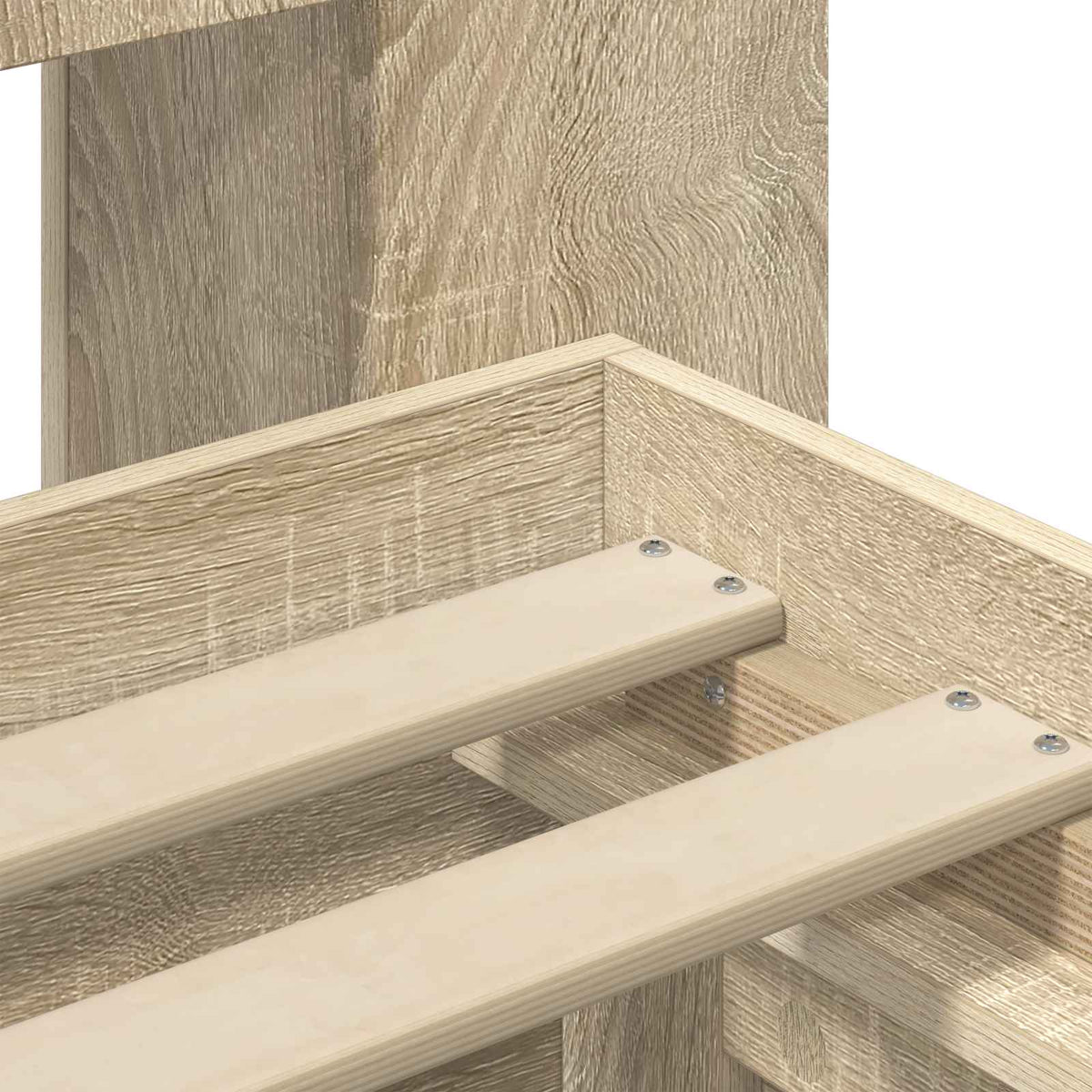 Bed Frame with Storage 80 x 200 cm Engineered Wood with Centre Shelf Sonoma oak