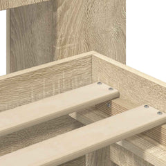 Bed Frame with Storage 80 x 200 cm Engineered Wood with Centre Shelf Sonoma oak