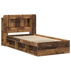 Bed Frame Storage Engineered Wood Centre Shelf Old