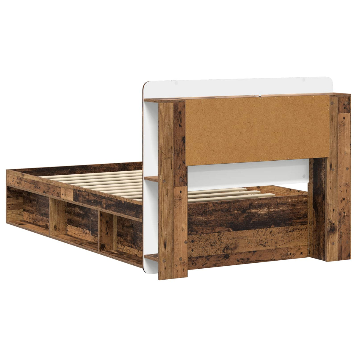 Bed Frame Storage Engineered Wood Centre Shelf Old