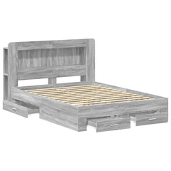 vidaXL Bed Frame with Storage Grey Sonoma 140 x 200 cm Engineered Wood 3