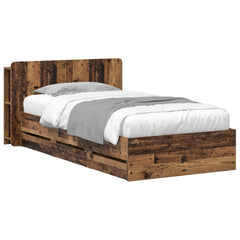 vidaXL Bed Frame with Storage and Headboard Old Wood 80 x 200 cm 2
