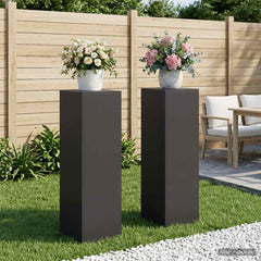 Plant Stand 30 x 30 x 40 cm Steel Black 2x (30 x 30 x 100 cm)
