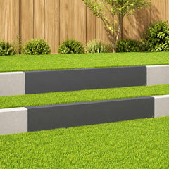 vidaXL Garden Cover Profile 2 pcs 100 x 5 x 15 cm Steel Black 1