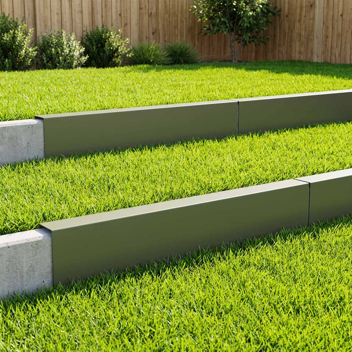 Garden Cover Profile 100 x 6 x 15 cm Steel 10 pcs Olive green