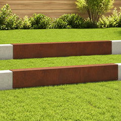 vidaXL Garden Cover Profile 2 pcs 100 x 6 x 15 cm Weathering Steel 1