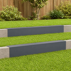 Garden Cover Profile 100 x 20 x 15 cm Steel 2 pcs Anthracite