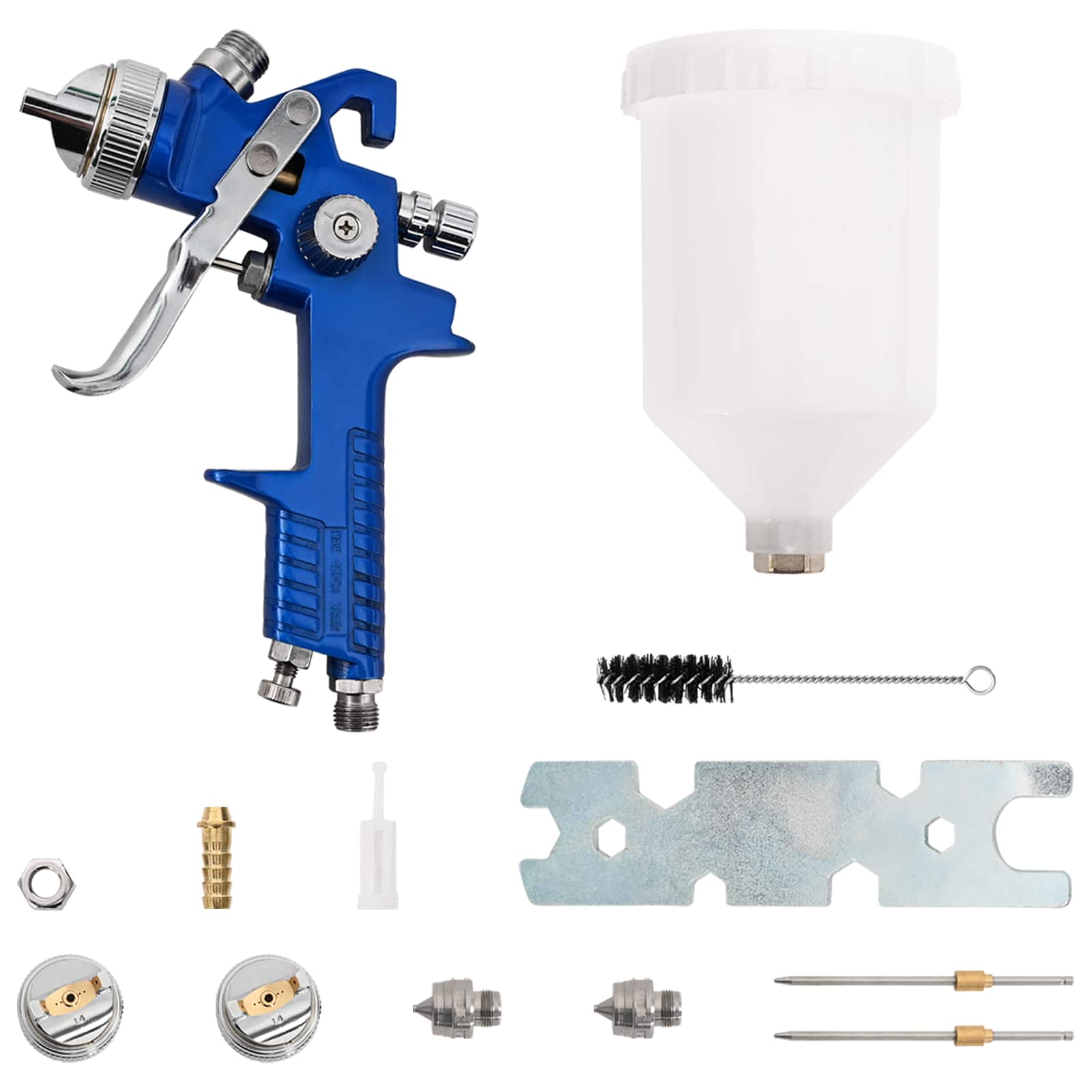 vidaXL HVLP Paint Spray Gun Kit 600 ml Cup 1.3/1.7/2.0 mm Nozzles 2