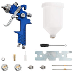 vidaXL HVLP Paint Spray Gun Kit 600 ml Cup 1.3/1.7/2.0 mm Nozzles 2