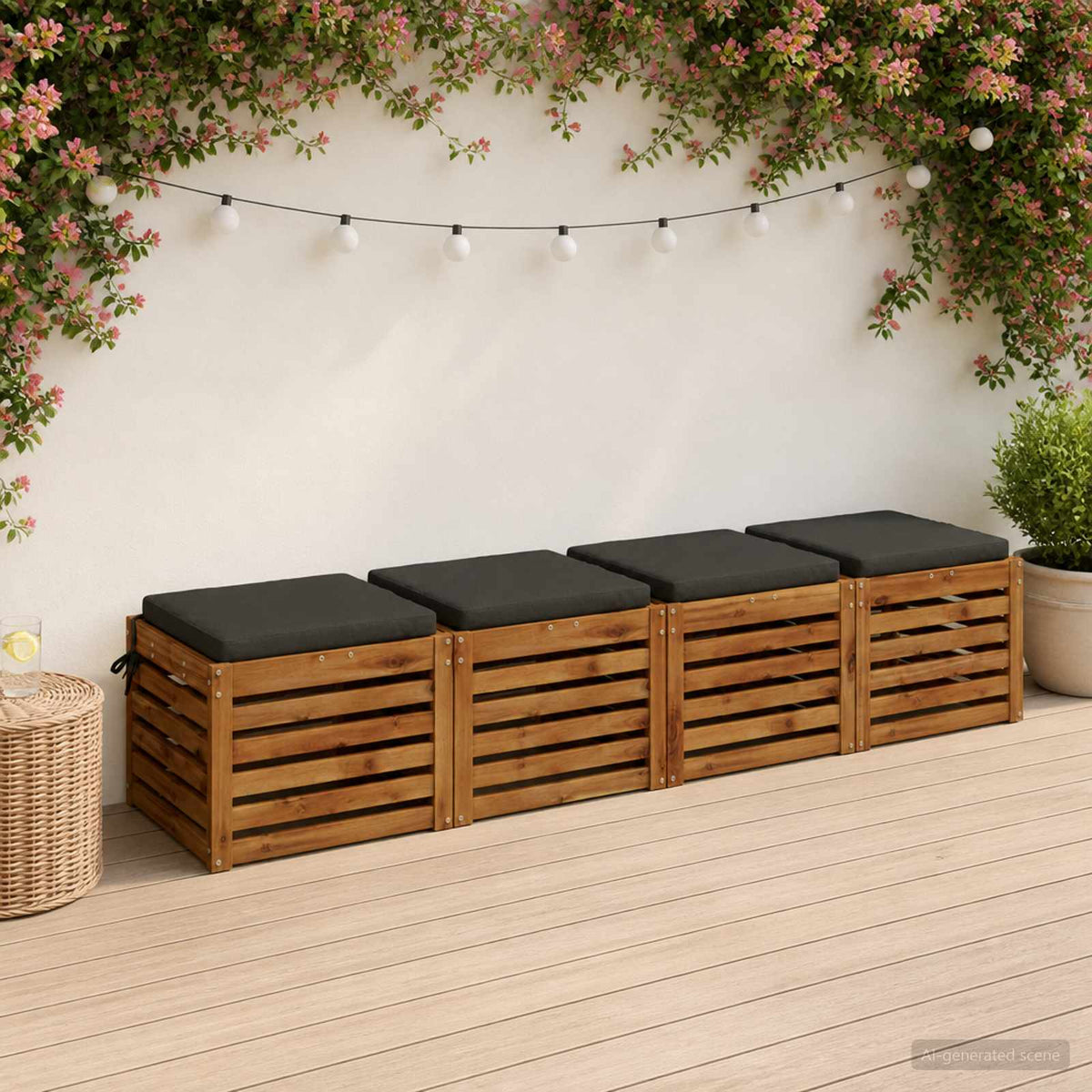 vidaXL Seat Cushions SOEST 4 pcs 100% Polyester Anthracite 1