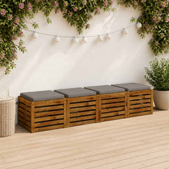 vidaXL Seat Cushions SOEST 4 pcs 100% Polyester Grey 50 x 50 x 5 cm 1