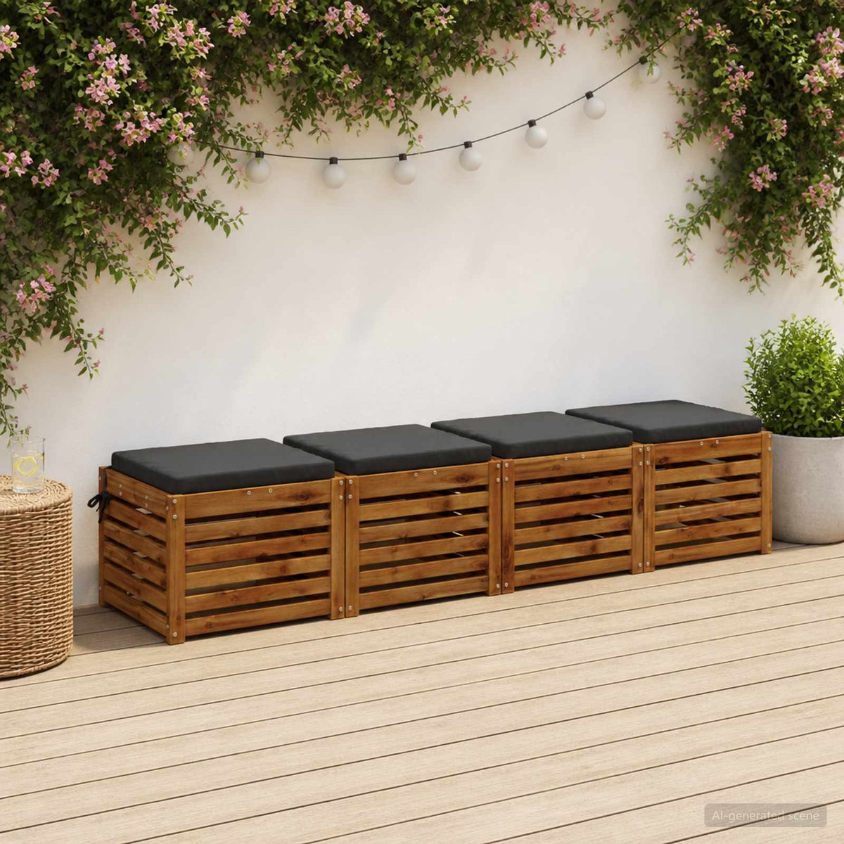 vidaXL Seat Cushions SOEST 4 pcs 100% Polyester Anthracite 1
