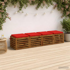 vidaXL Seat Cushions SOEST 4 pcs 100% Polyester Red 50 x 50 x 5 cm 1