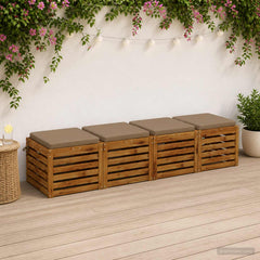 vidaXL Seat Cushions SOEST 4 pcs 100% Polyester Taupe 50 x 50 x 5 cm 1