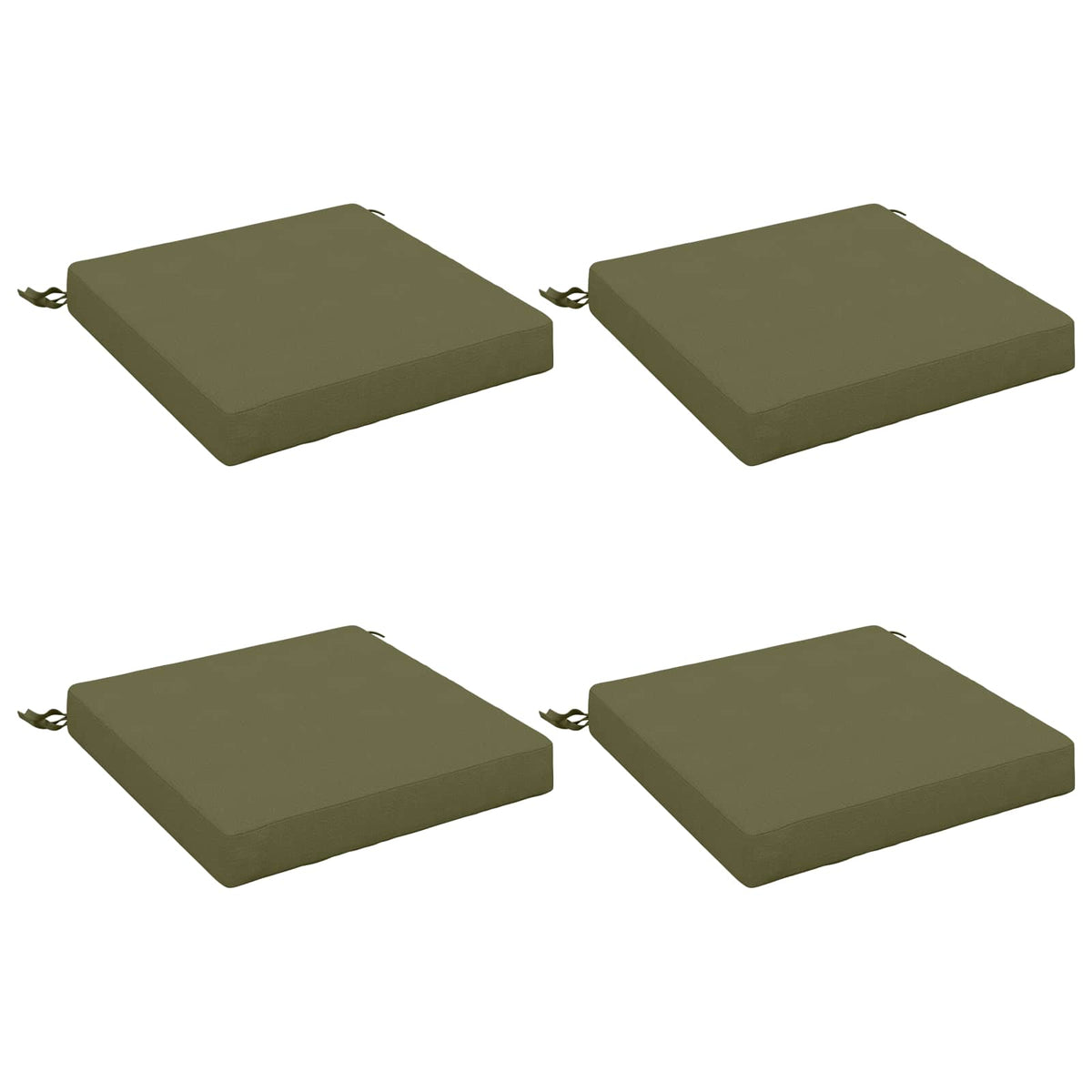 vidaXL Seat Cushions SOEST 4 pcs 100% Polyester Olive Green 2