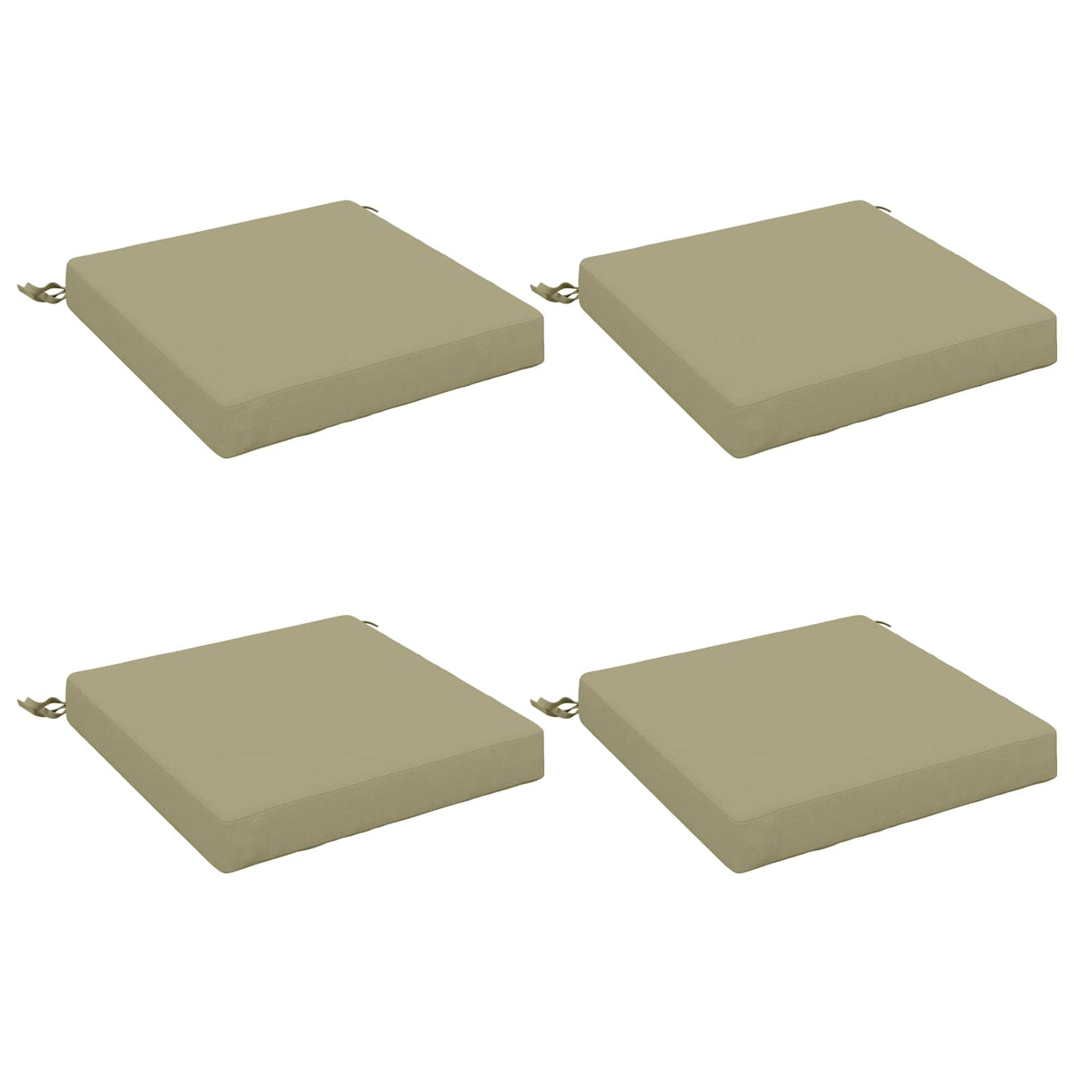 vidaXL Seat Cushions SOEST 4 pcs 100% Polyester Light Green 2