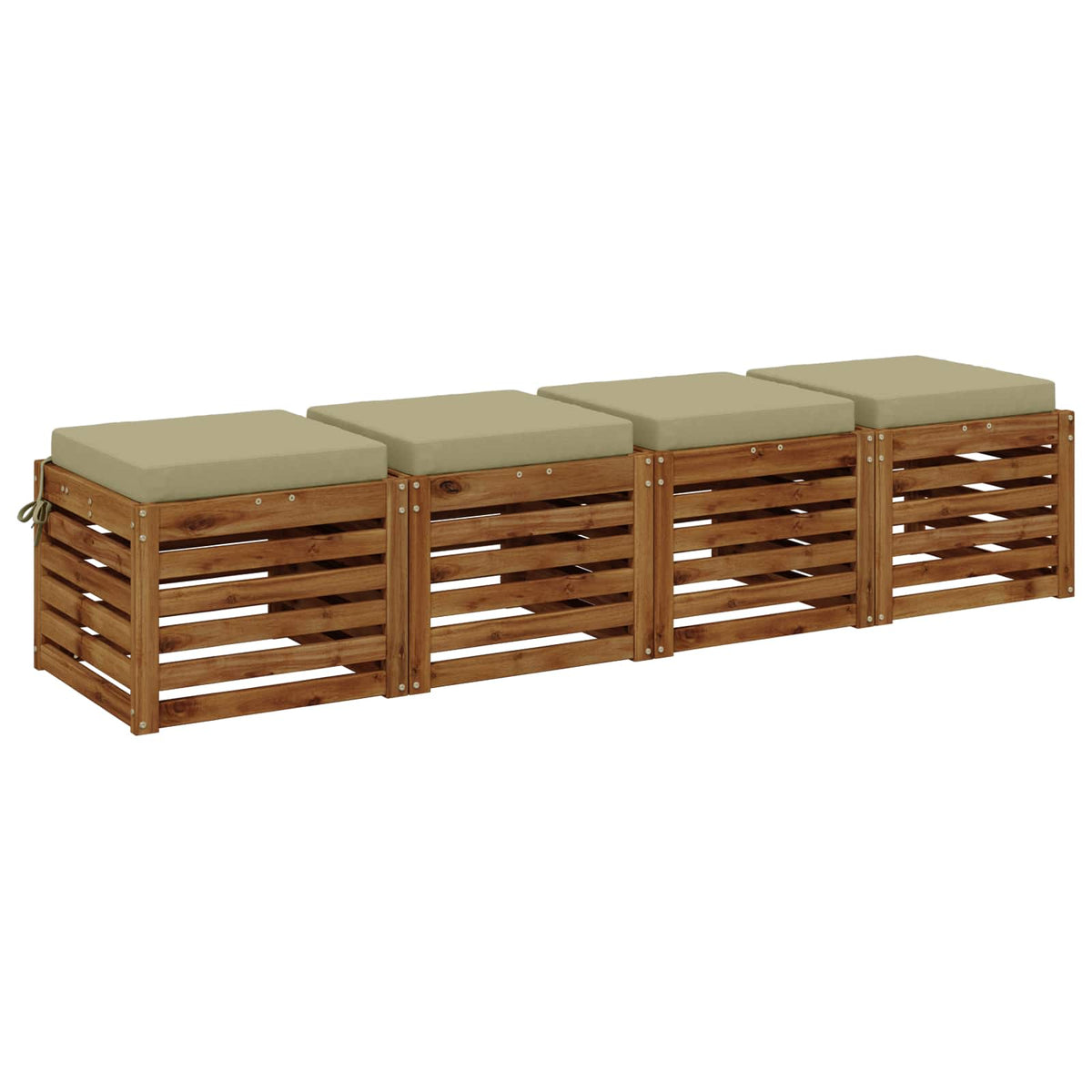 vidaXL Seat Cushions SOEST 4 pcs 100% Polyester Light Green 3