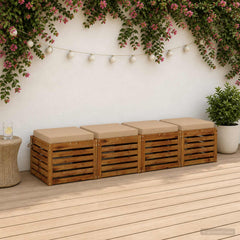 vidaXL Seat Cushions SOEST 4 pcs 100% Polyester Sand 45 x 45 x 7 cm 1