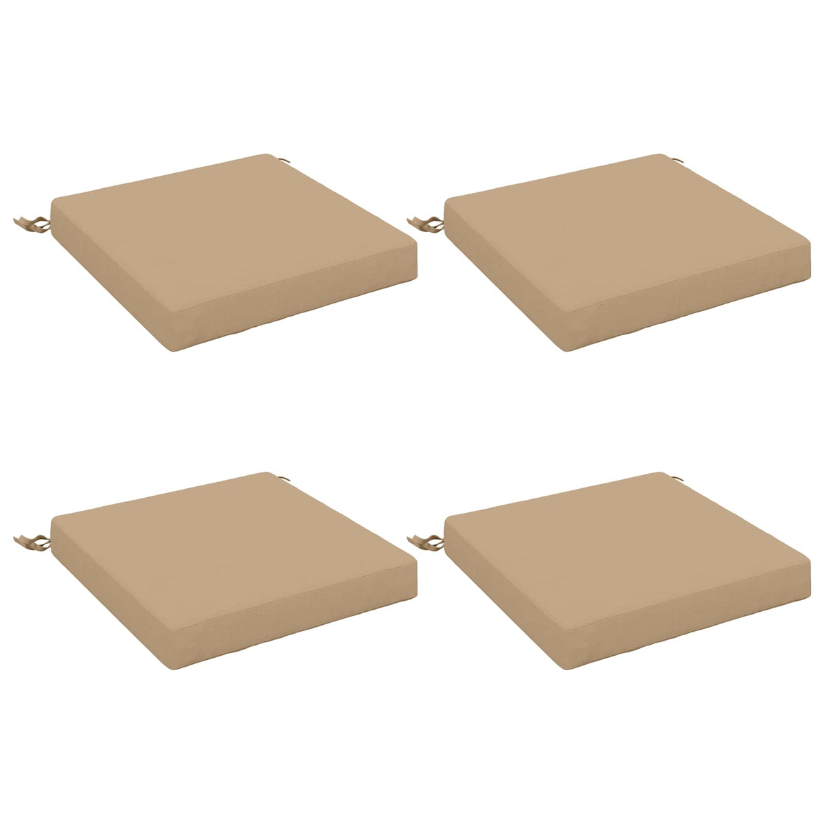 vidaXL Seat Cushions SOEST 4 pcs 100% Polyester Sand 45 x 45 x 7 cm 2