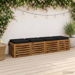 Seat Cushions SOEST 100% Polyester Anthracite 4 pcs in Black (melange)