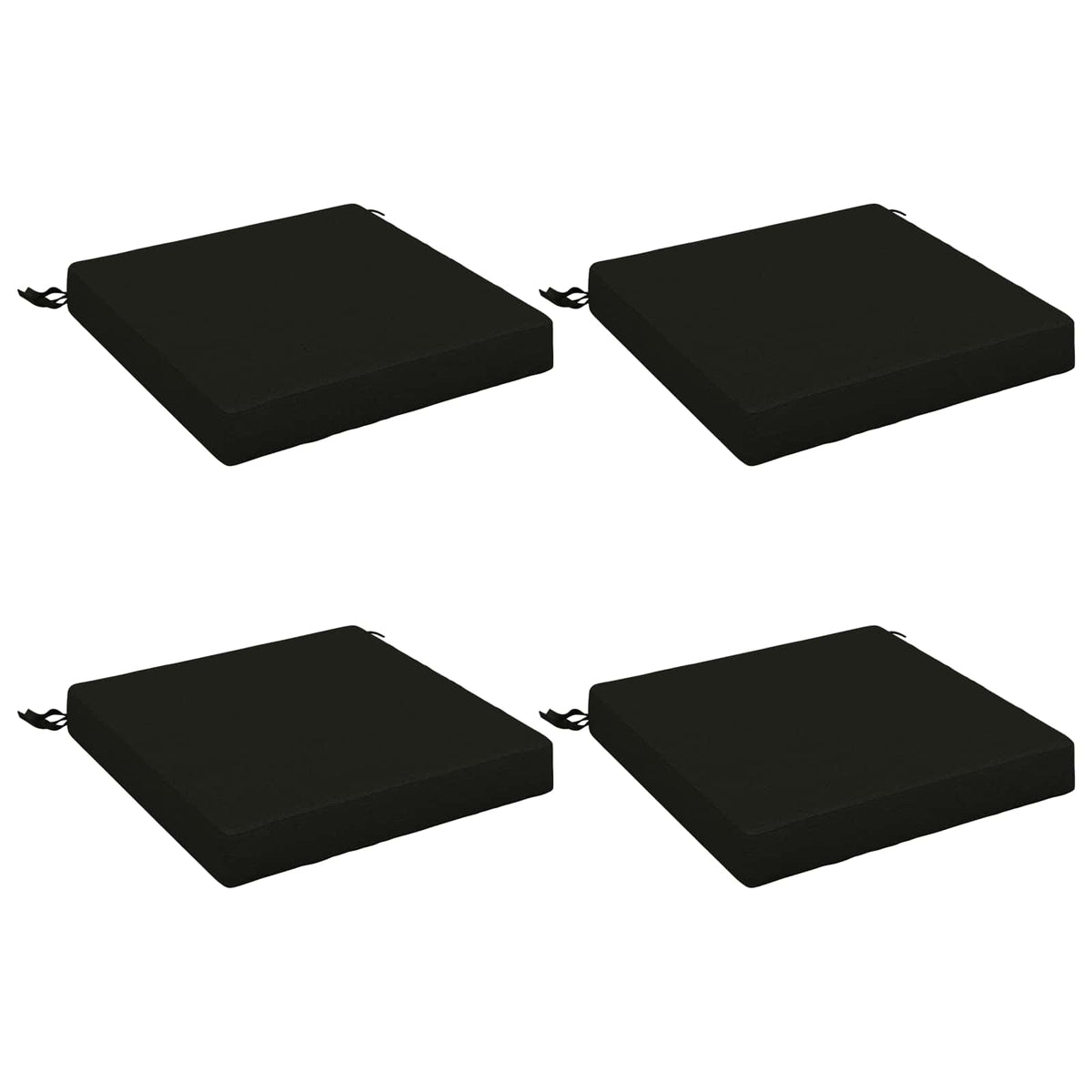 vidaXL Seat Cushions SOEST 4 pcs 100% Polyester Black 45 x 45 x 7 cm 2