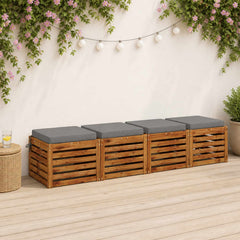 Seat Cushions SOEST 100% Polyester Anthracite 4 pcs in Grey (melange)