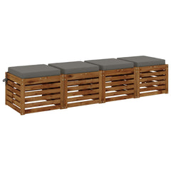 vidaXL Seat Cushions SOEST 4 pcs 100% Polyester Grey 45 x 45 x 7 cm 3