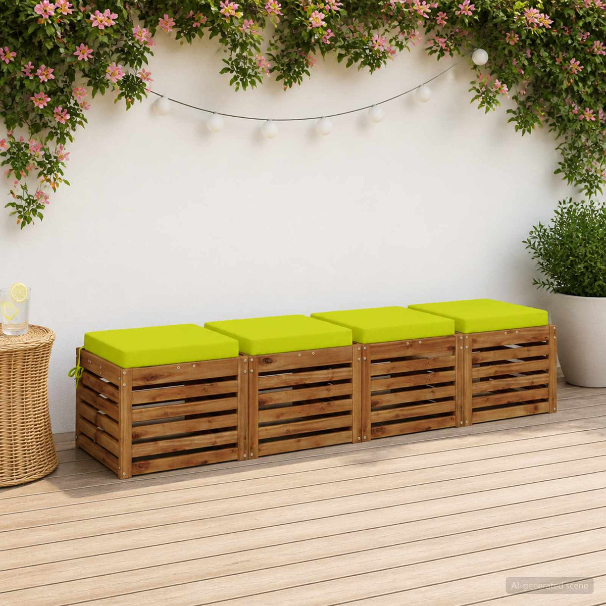 Seat Cushions SOEST Polyester Height Width Bright Green