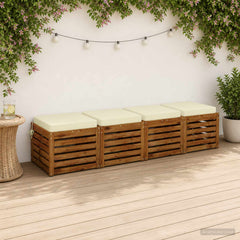 vidaXL Seat Cushions SOEST 4 pcs 100% Polyester Cream 45 x 45 x 7 cm 1