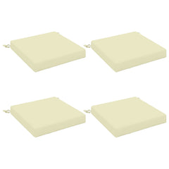 vidaXL Seat Cushions SOEST 4 pcs 100% Polyester Cream 45 x 45 x 7 cm 2