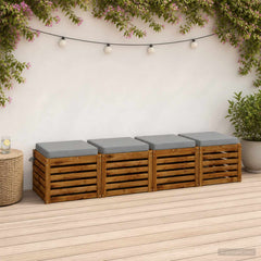 vidaXL Seat Cushions SOEST 4 pcs 100% Polyester Grey 45 x 45 x 7 cm 1