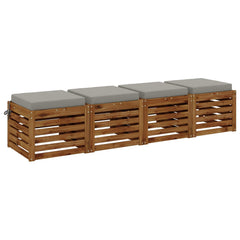 vidaXL Seat Cushions SOEST 4 pcs 100% Polyester Grey 45 x 45 x 7 cm 3